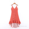 Women's Button Down Casual Summer sling chiffon dress